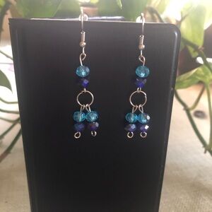 Elegant Blue and Silver Dangle Earrings